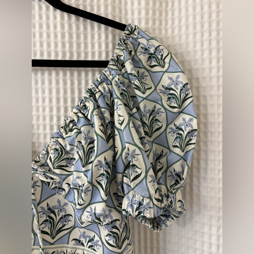 Agua by Agua Bendita Manzanilla Blue Floral Mini Dress Large Retail $410 - Picture 7 of 14